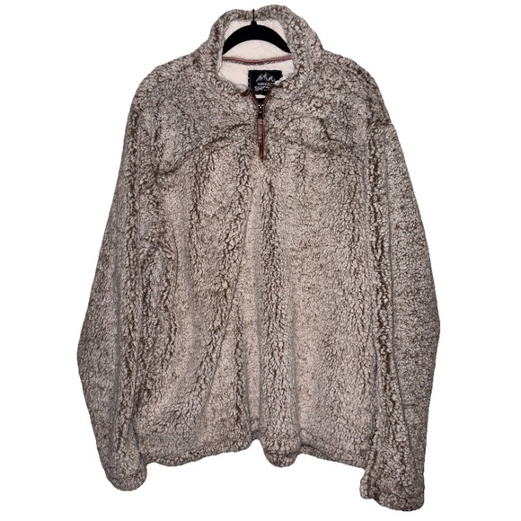 Members Mark Other - NWT Men's Member's Mark BROWN Sherpa Pullover Quarter Zip Sweater 2XL
